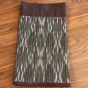 Window Rod Pocket Valance Brown Green Tan